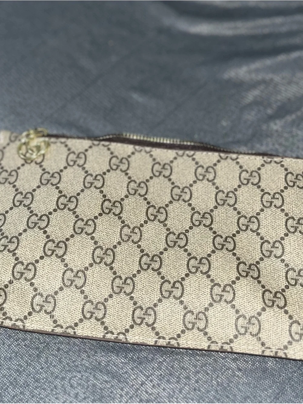 Vintage GG Monogram Zipper Clutch - Flat Canvas Travel Pouch